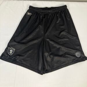 Oakland Las Vegas Raiders Practice Shorts Black Size L VINTAGE Embroidered Logo